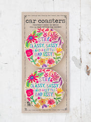 Natural Life Car Coaster Classy Sassy